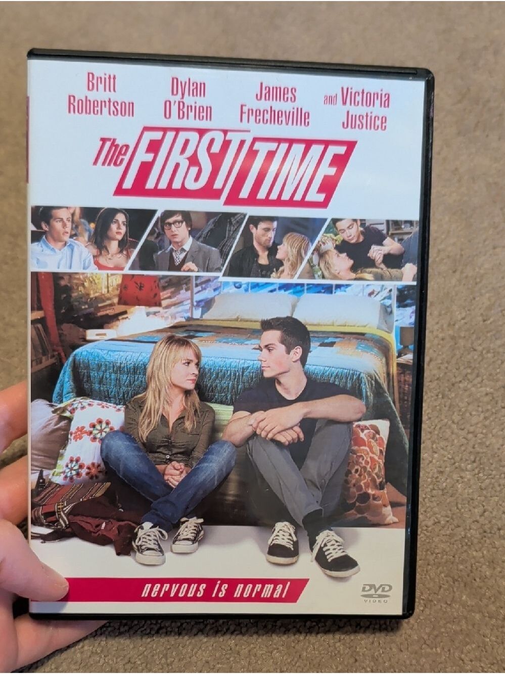 💜 5/$20 The First Time DVD Movie Cover - White & Red‎ Artwork
